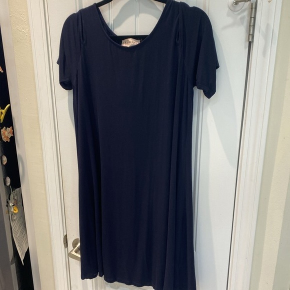 Philosophy Women's Navy Blue XL Cut Out Shoulders Dress 617
